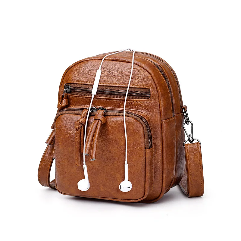 Yogodlns Vintage Crossbody Bag Women Soft PU Leather Shoulder Bag Multifunction Messenger Bag Small Square Bag Big Capacity Bag