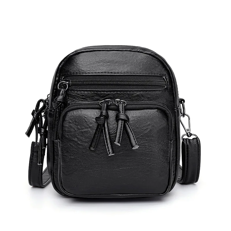 Yogodlns Vintage Crossbody Bag Women Soft PU Leather Shoulder Bag Multifunction Messenger Bag Small Square Bag Big Capacity Bag
