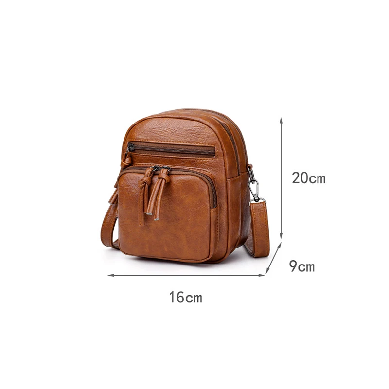 Yogodlns Vintage Crossbody Bag Women Soft PU Leather Shoulder Bag Multifunction Messenger Bag Small Square Bag Big Capacity Bag