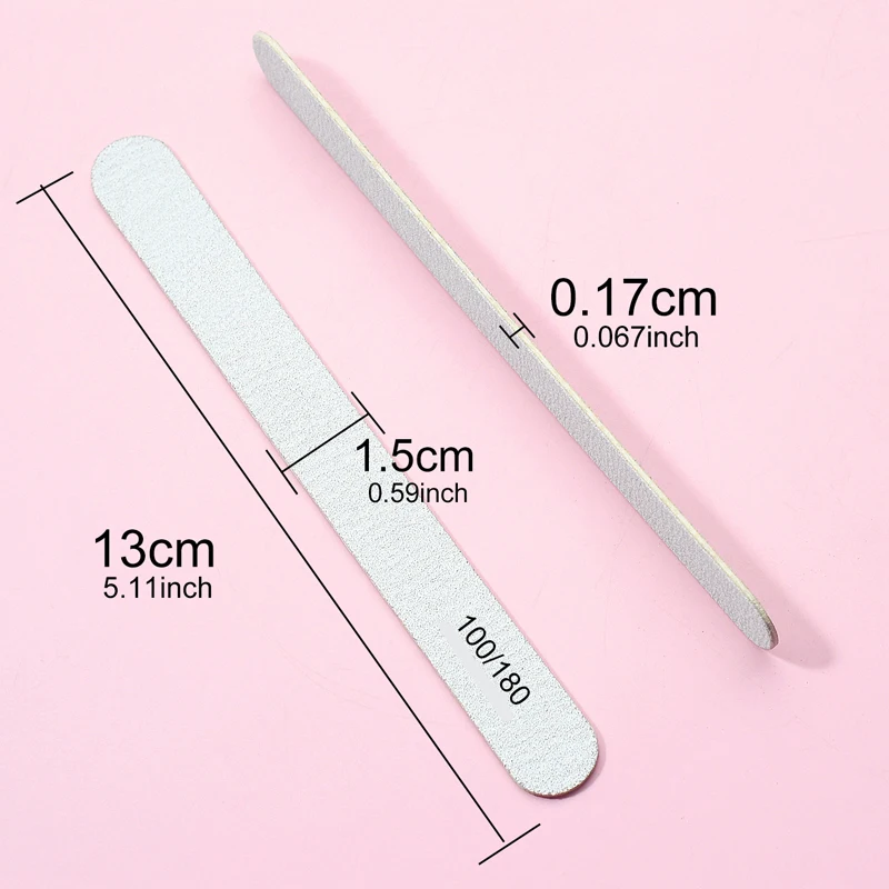 50/100Pcs Professional Grey Nail Files Set Manicure Pedicure Nail Stylist Supplies Disposable Care Manicure Accessories And Tool