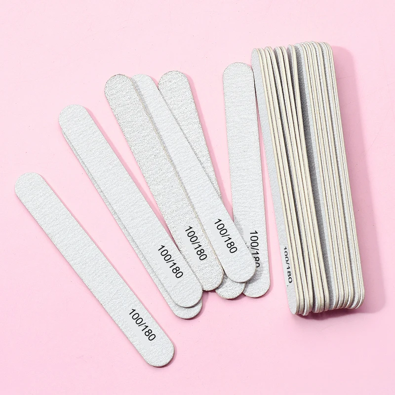 50/100Pcs Professional Grey Nail Files Set Manicure Pedicure Nail Stylist Supplies Disposable Care Manicure Accessories And Tool