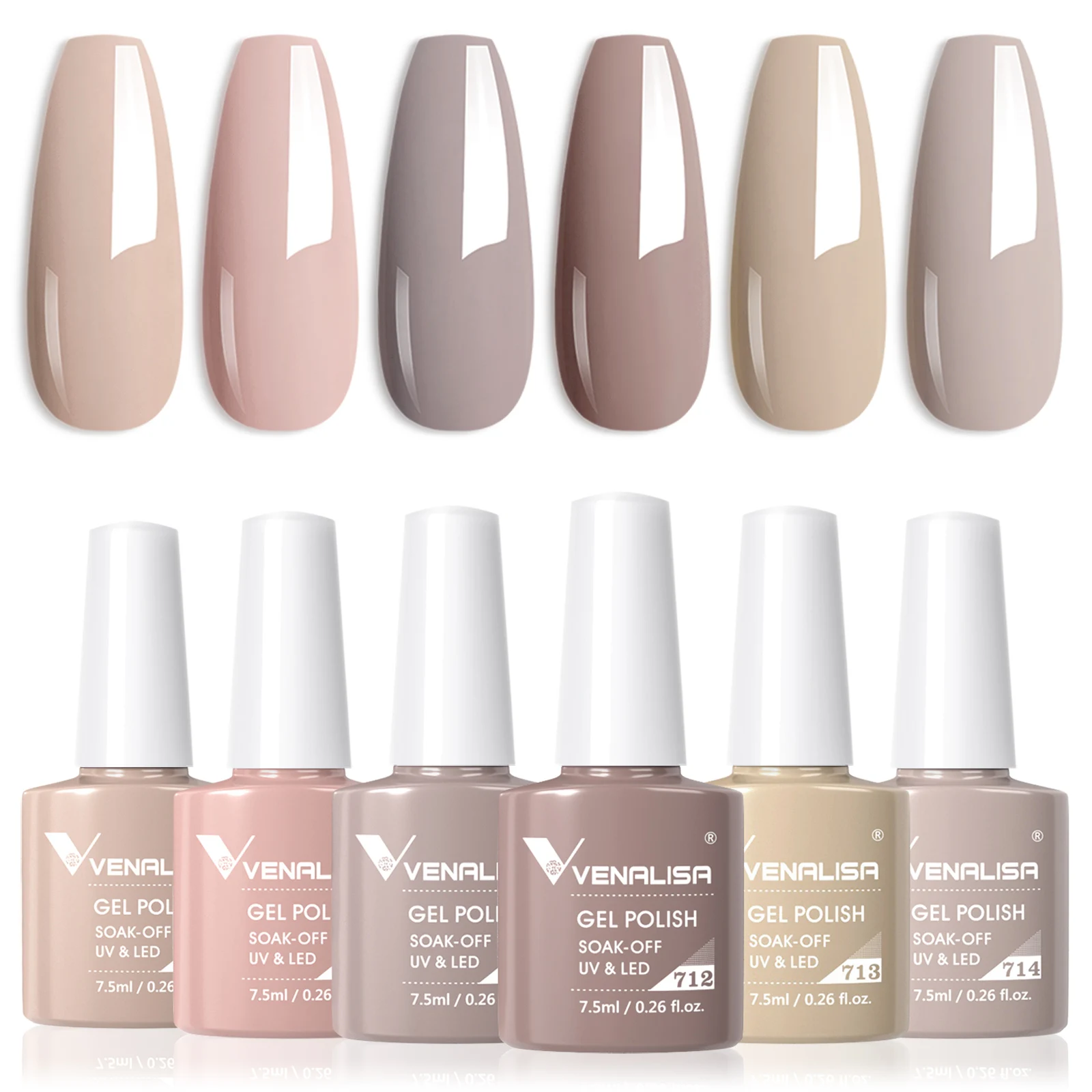 Venalisa Gel Nail Polish 6pcs/lot x7.5ml Soak Off UV LED Nails Varnish Set Semi Permanent Nail Art Gels Lacquer Gift Box Kit