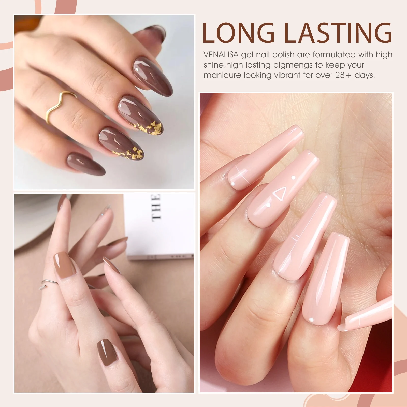 Venalisa Gel Nail Polish 6pcs/lot x7.5ml Soak Off UV LED Nails Varnish Set Semi Permanent Nail Art Gels Lacquer Gift Box Kit