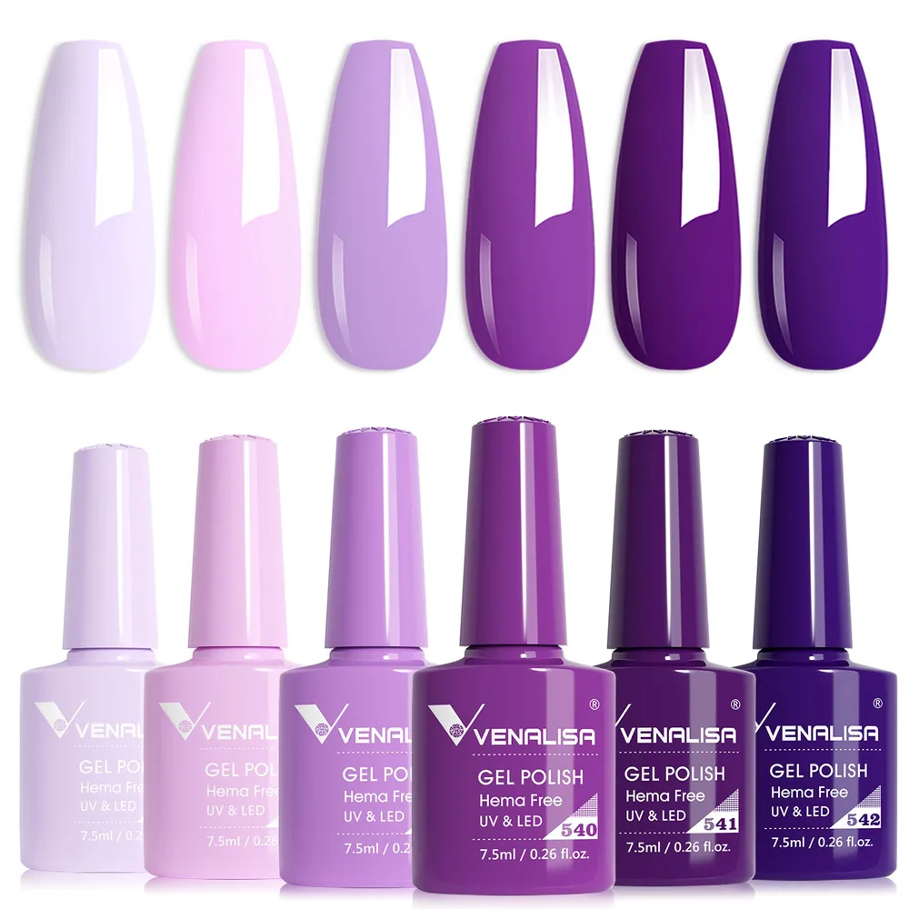 Venalisa Gel Nail Polish 6pcs/lot x7.5ml Soak Off UV LED Nails Varnish Set Semi Permanent Nail Art Gels Lacquer Gift Box Kit