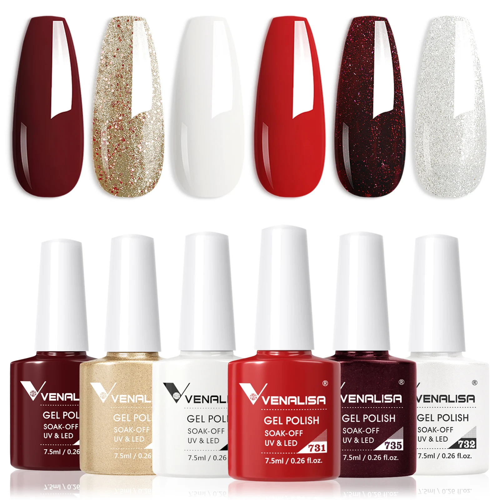 Venalisa Gel Nail Polish 6pcs/lot x7.5ml Soak Off UV LED Nails Varnish Set Semi Permanent Nail Art Gels Lacquer Gift Box Kit
