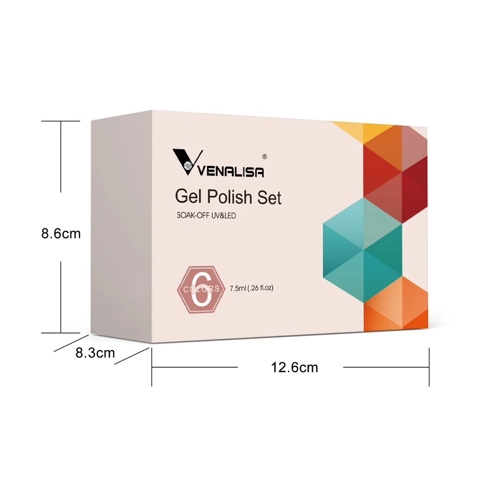 Venalisa Gel Nail Polish 6pcs/lot x7.5ml Soak Off UV LED Nails Varnish Set Semi Permanent Nail Art Gels Lacquer Gift Box Kit