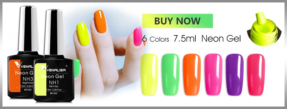 Venalisa Gel Nail Polish 6pcs/lot x7.5ml Soak Off UV LED Nails Varnish Set Semi Permanent Nail Art Gels Lacquer Gift Box Kit