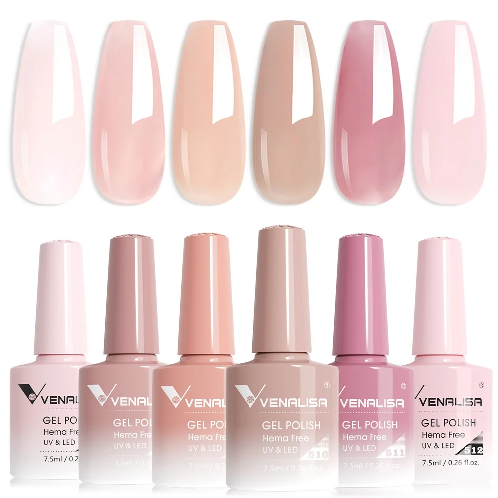 Venalisa Gel Nail Polish 6pcs/lot x7.5ml Soak Off UV LED Nails Varnish Set Semi Permanent Nail Art Gels Lacquer Gift Box Kit