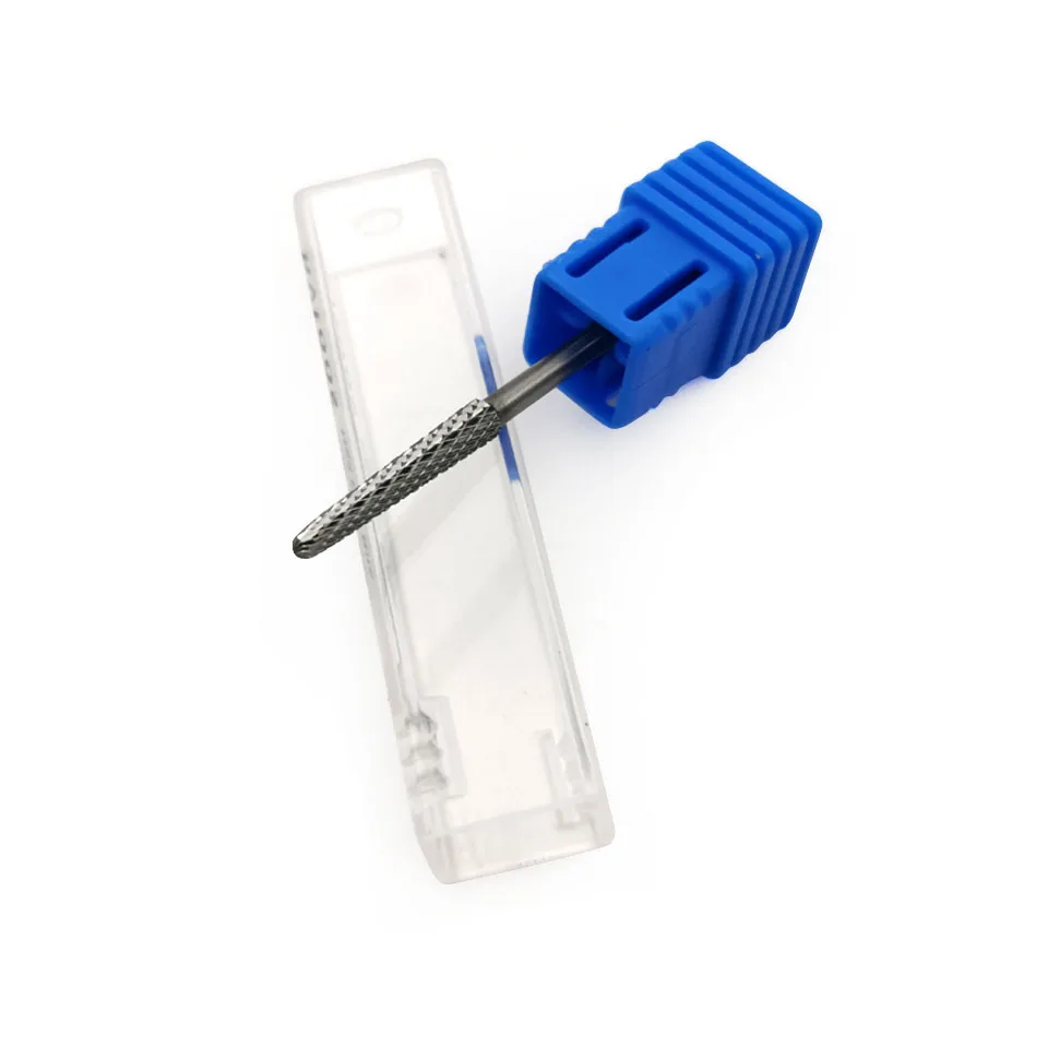 HYTOOS 18mm Cone Cuticle Clean Long Nail Drill Bits Carbide Burr Rotary Grinding Head Manicure Milling Cutters Nails Accessories
