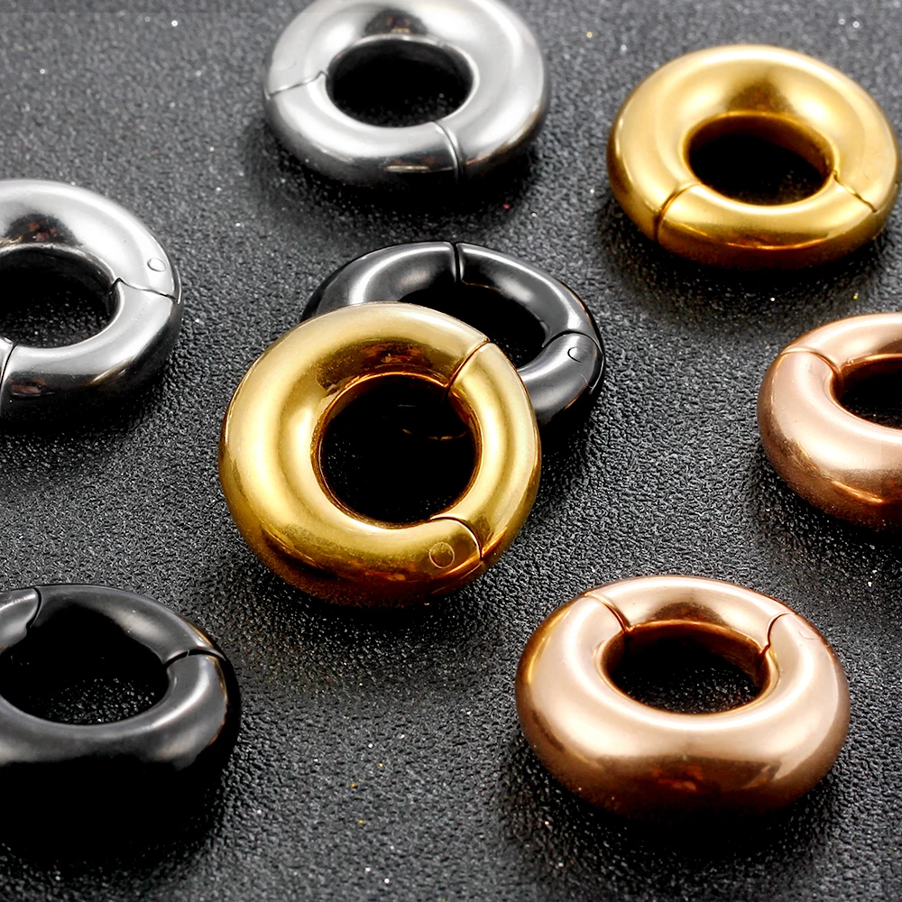 Twolobes 2PCS Daily Fashion Ear Weights Hangers 316 Stainless Steel Tunnels Gauges for Stretched Lobe Piercing Jewelry