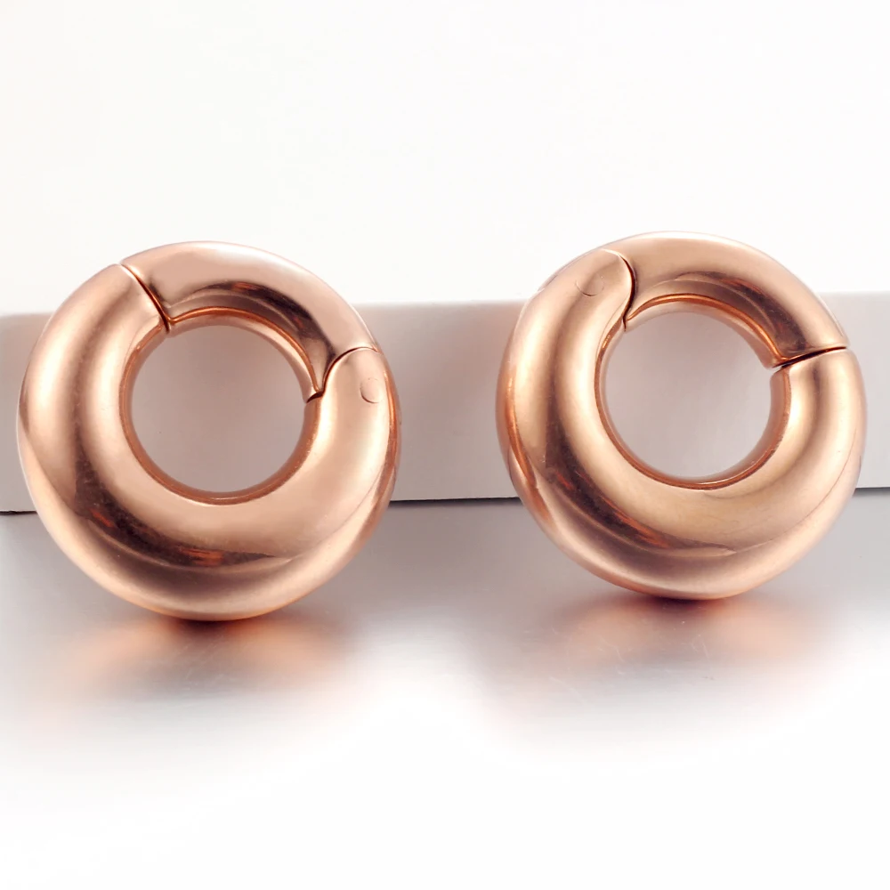 Twolobes 2PCS Daily Fashion Ear Weights Hangers 316 Stainless Steel Tunnels Gauges for Stretched Lobe Piercing Jewelry