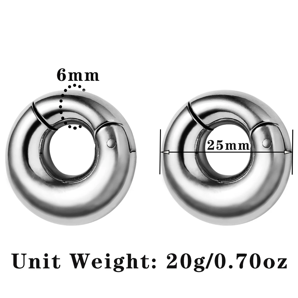 Twolobes 2PCS Daily Fashion Ear Weights Hangers 316 Stainless Steel Tunnels Gauges for Stretched Lobe Piercing Jewelry