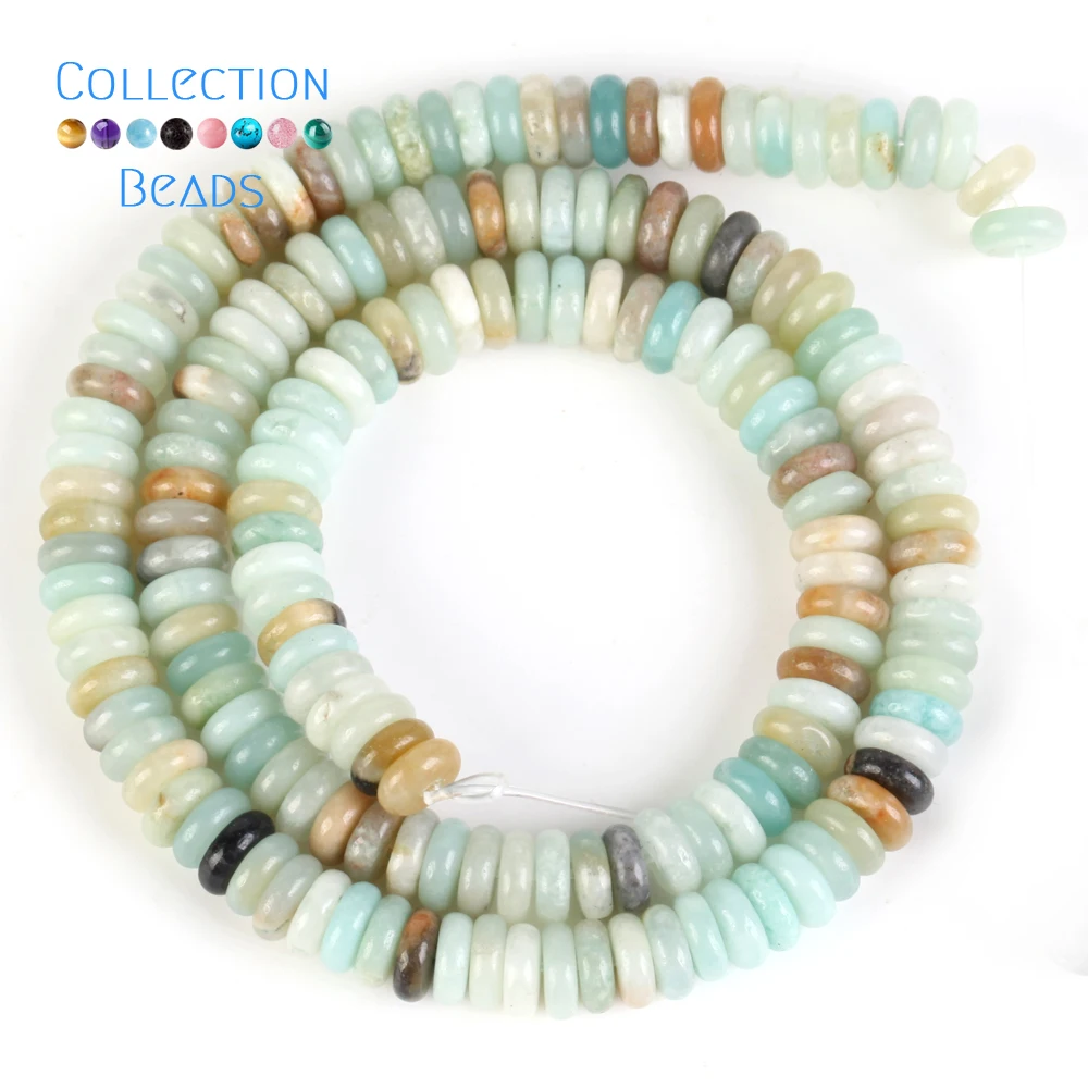 6x2mm 160Pcs Natural Stone Beads Howlite Amazonite Tiger Eye Flat Round Rondelle Beads For Jewelry Making DIY Necklace Bracelet