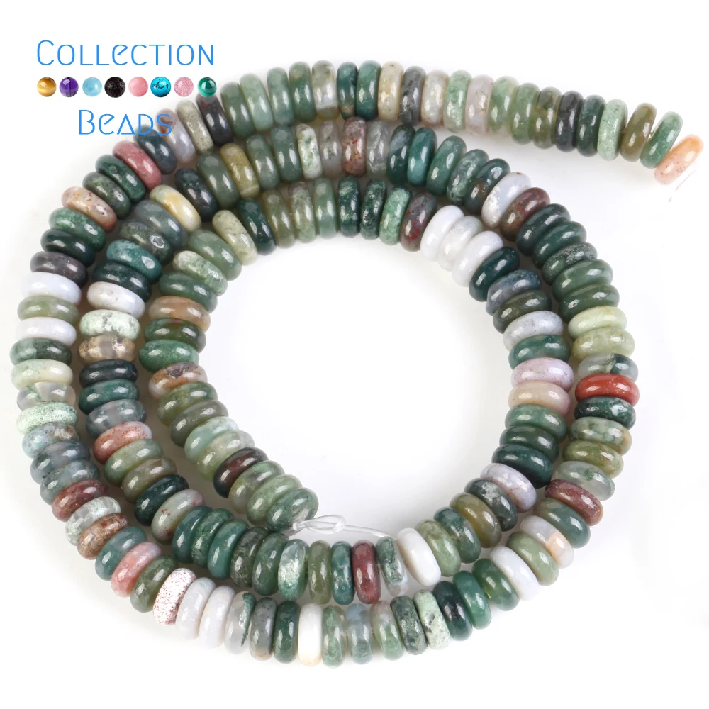 6x2mm 160Pcs Natural Stone Beads Howlite Amazonite Tiger Eye Flat Round Rondelle Beads For Jewelry Making DIY Necklace Bracelet