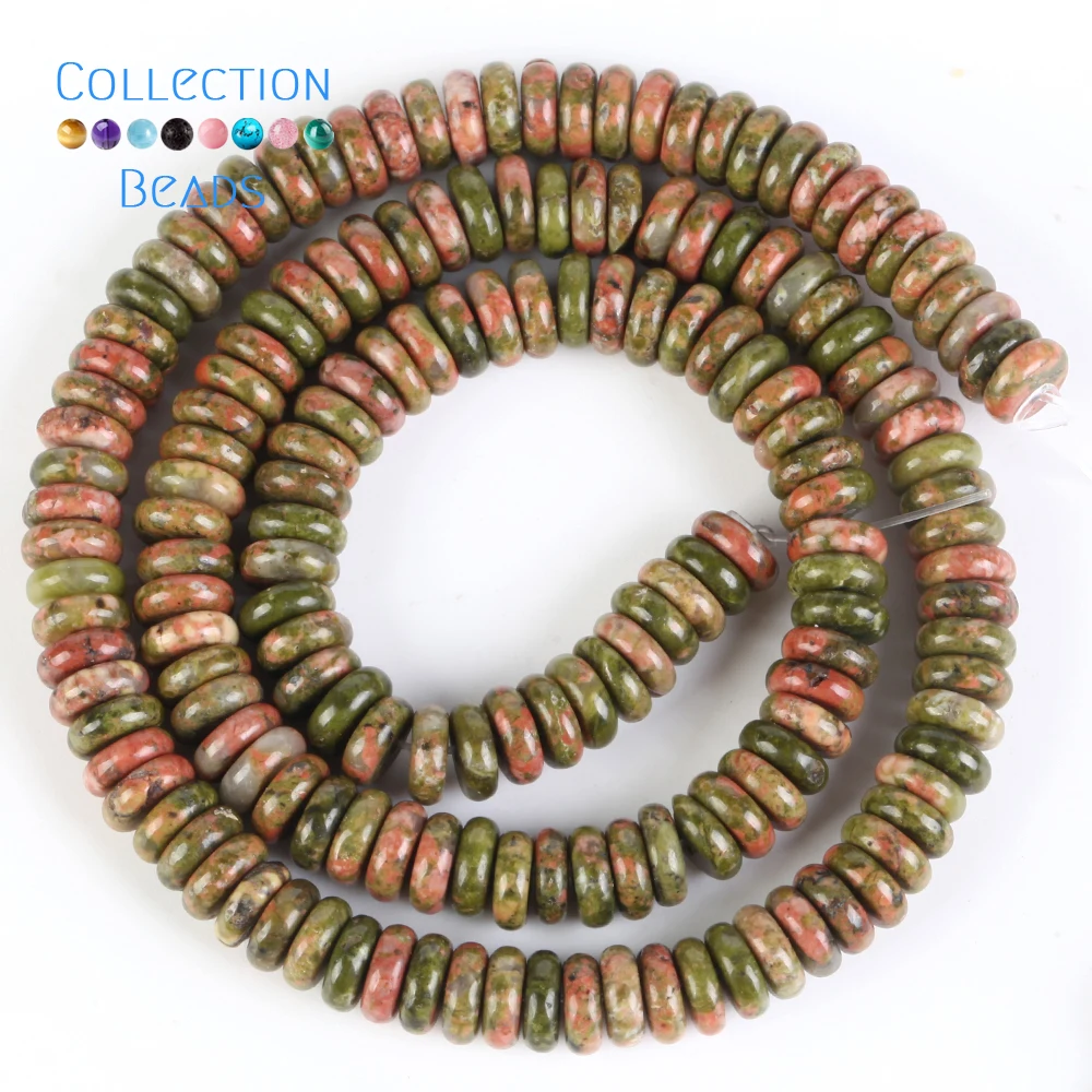 6x2mm 160Pcs Natural Stone Beads Howlite Amazonite Tiger Eye Flat Round Rondelle Beads For Jewelry Making DIY Necklace Bracelet