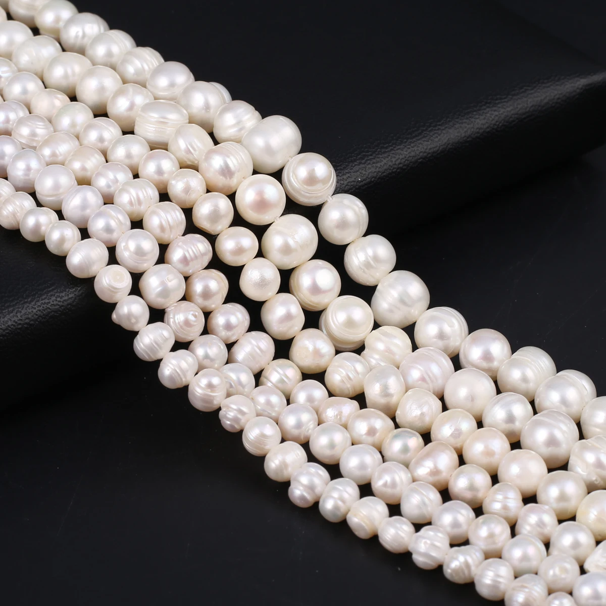 White Natural Freshwater Pearls Beads Size 5-6mm 6-7mm Nearly Round Loose Spacer Beads for Jewelry Making DIY Necklace Bracelet