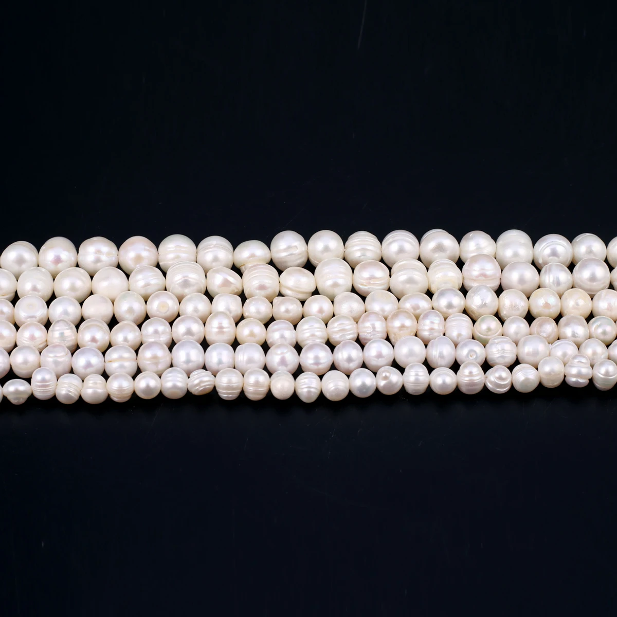 White Natural Freshwater Pearls Beads Size 5-6mm 6-7mm Nearly Round Loose Spacer Beads for Jewelry Making DIY Necklace Bracelet