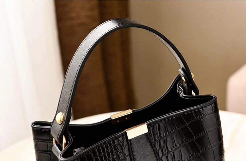 Crocodile Pattern Bucket Shoulder Bag For Women Fashion Brands Female Handbag Large Capacity Lady Crossbody Bag Handbag Purse