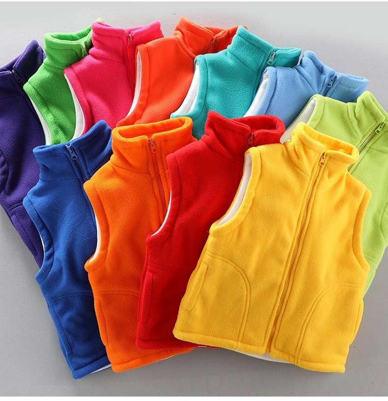 3 to 10 Years Teenager Outwear Waistcoats Sleeveless Jackets Children's Vest For Boy Girl Polar Fleece Baby Kid Vest Warm Winter