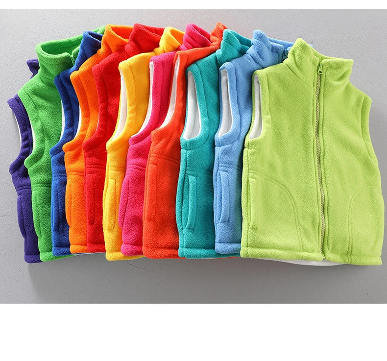 3 to 10 Years Teenager Outwear Waistcoats Sleeveless Jackets Children's Vest For Boy Girl Polar Fleece Baby Kid Vest Warm Winter
