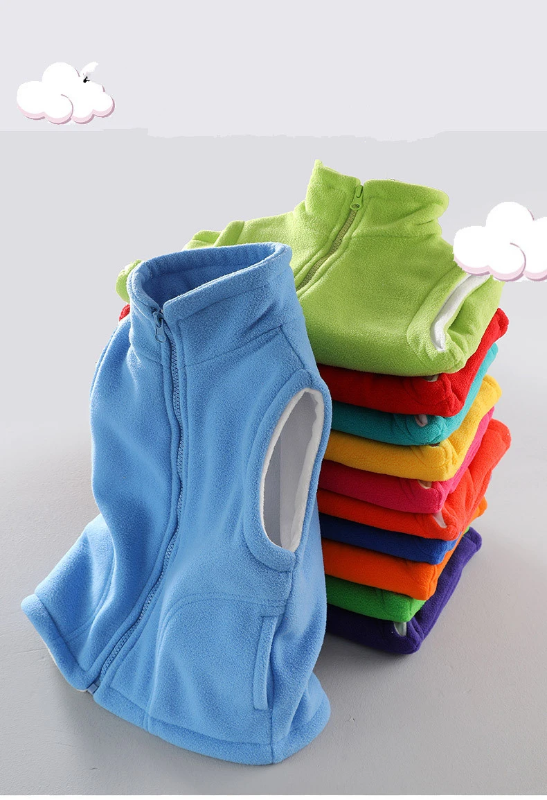3 to 10 Years Teenager Outwear Waistcoats Sleeveless Jackets Children's Vest For Boy Girl Polar Fleece Baby Kid Vest Warm Winter
