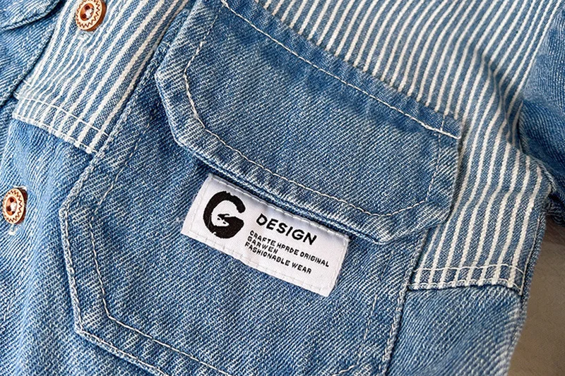 New Spring Autumn Denim Jacket For Boys Fashion Children Clothing Kids Baby Boys Clothes Outerwear Striped Jean Jackets Coat