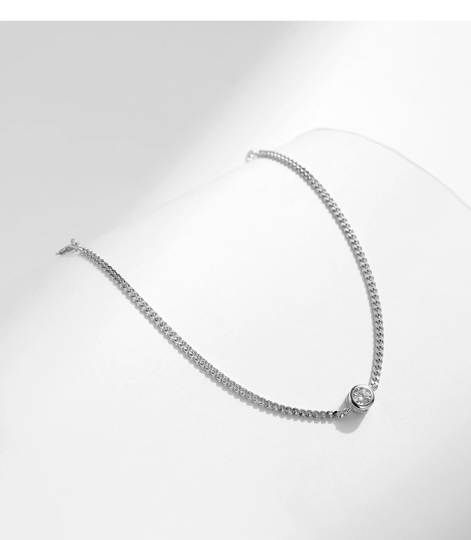 MODIAN 0.25CT Moissanite Bezel Setting Bracelet For Women Diamond 925 Sterling Silver Elegant Chain Bracelet Wedding Jewelry