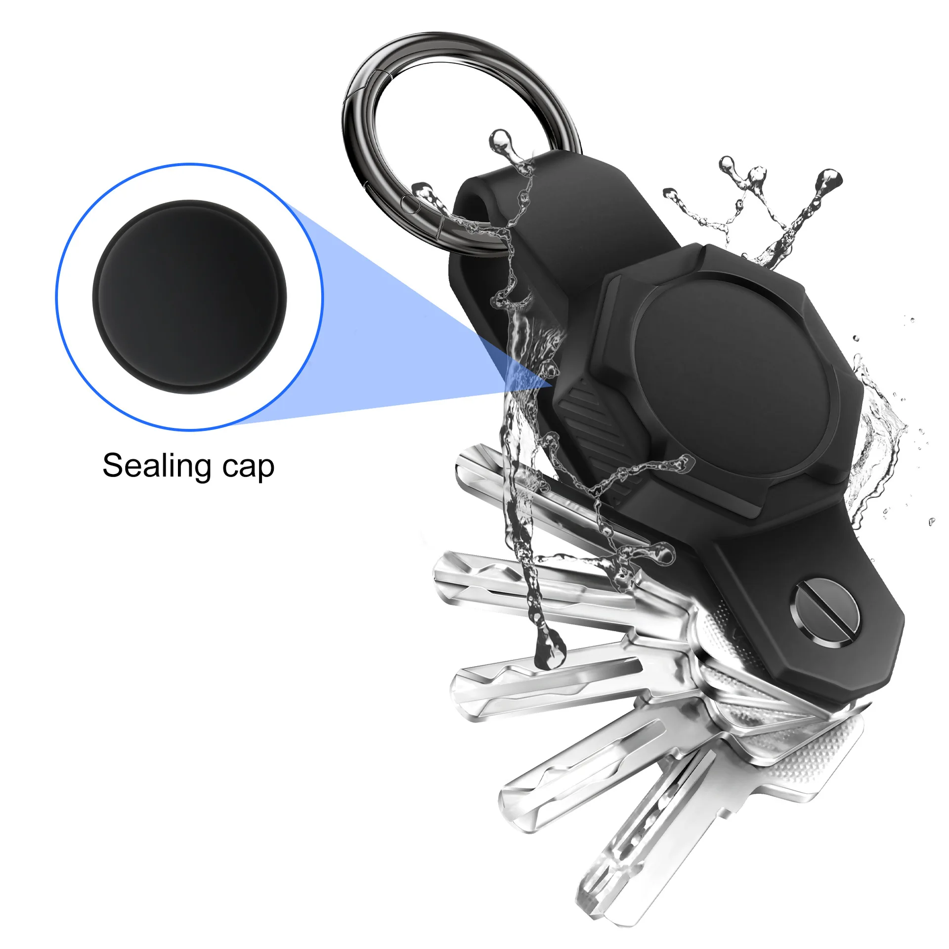 For Apple Airtag Motorcycle Car Keychain Silicone Case Waterproof Multitool Men's Diy Accessories Key Tags Organizer Anti-lost