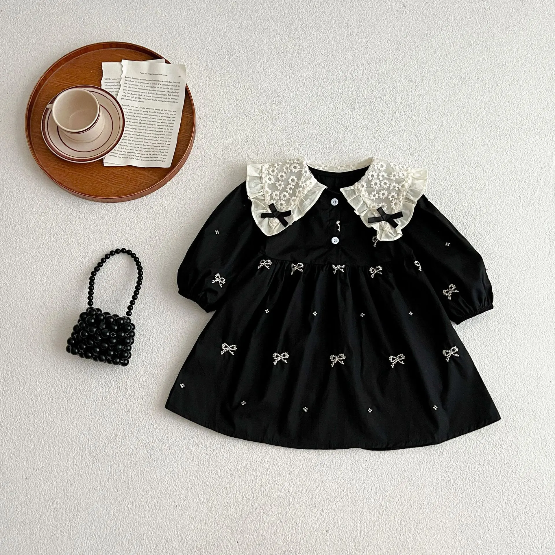 New Kids Baby Girls Long Sleeve Sweet Embroider Sisters Rompers Spring Autumn Kids Baby Girls Children Clothes Dress