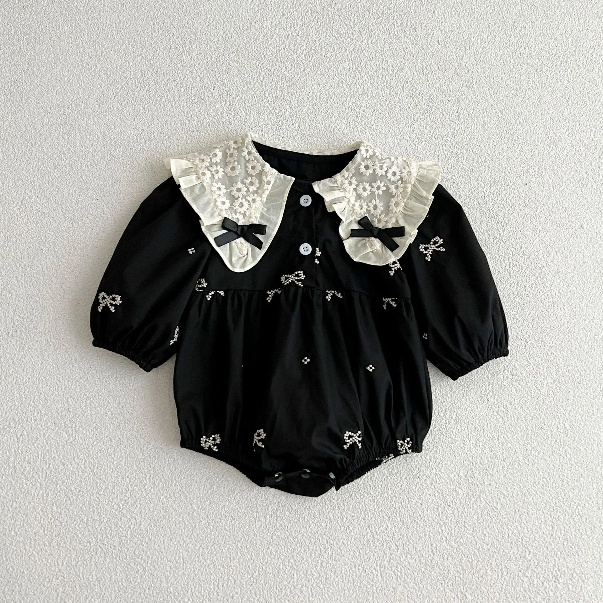 New Kids Baby Girls Long Sleeve Sweet Embroider Sisters Rompers Spring Autumn Kids Baby Girls Children Clothes Dress