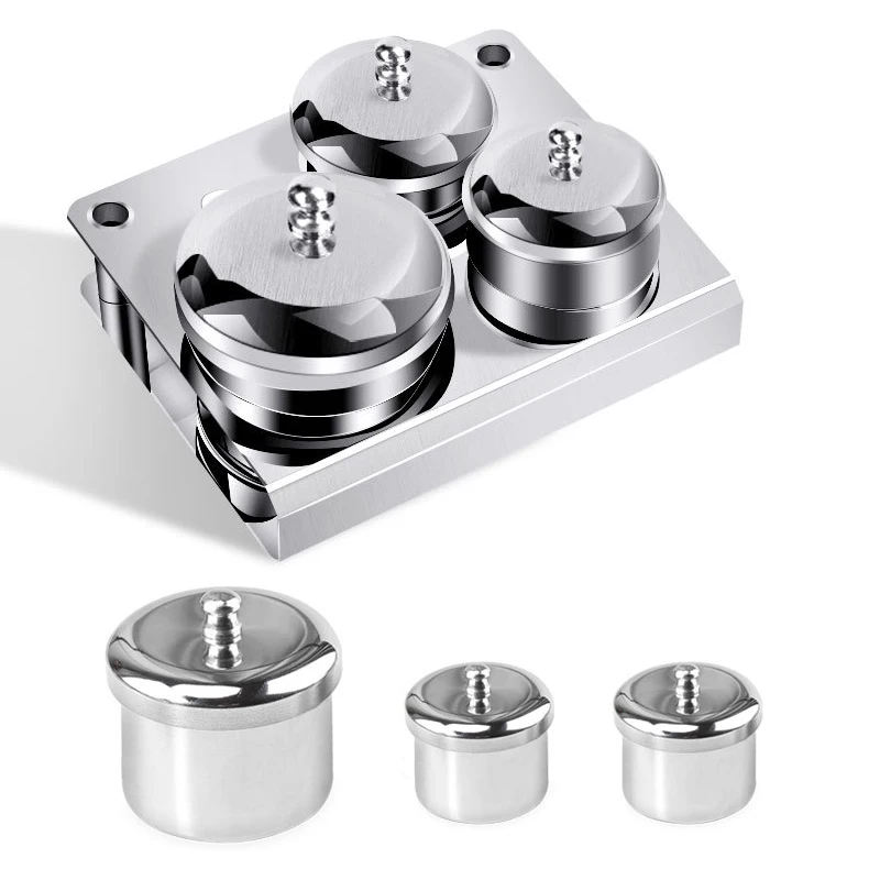 3Pcs Stainless Steel Nail Art Tray, Liquid Container Set with Cups and Lids, Manicure Sterilizer Tools