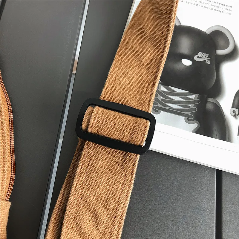 HOCODO Canvas Chest Bag Women 2022 Women Shoulder Messenger Bag Unisex Canvas Crossbody Bag Muliti Pocket Casual Women Bag