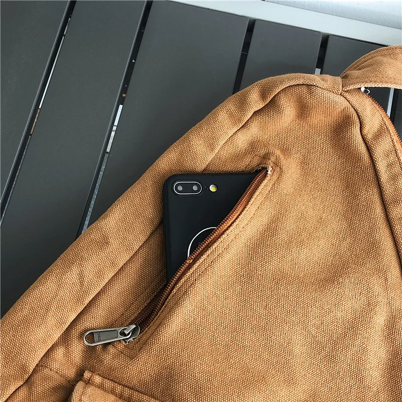 HOCODO Canvas Chest Bag Women 2022 Women Shoulder Messenger Bag Unisex Canvas Crossbody Bag Muliti Pocket Casual Women Bag