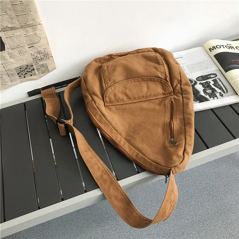 HOCODO Canvas Chest Bag Women 2022 Women Shoulder Messenger Bag Unisex Canvas Crossbody Bag Muliti Pocket Casual Women Bag