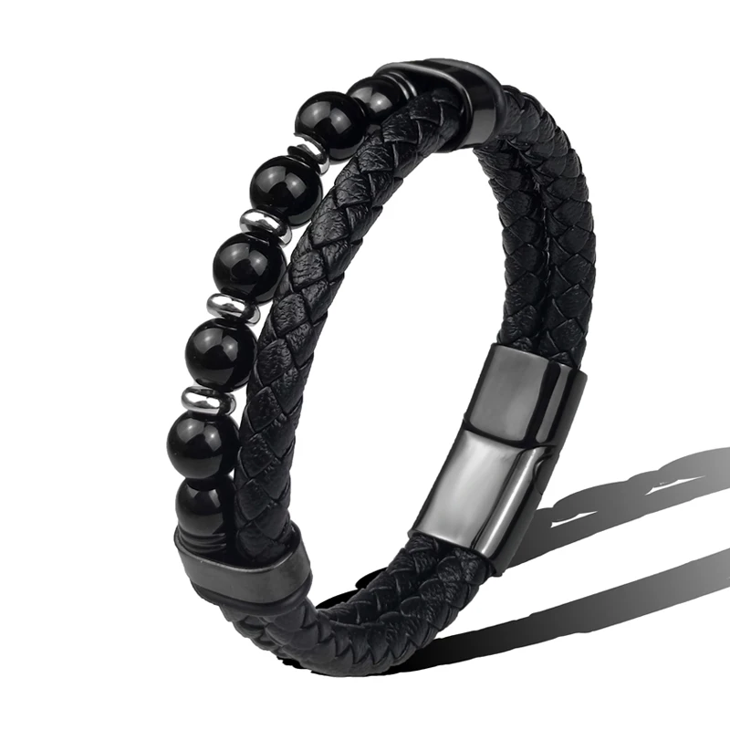 Jewelry 2025 Jewelry Chakra Men's Rosary Stainless Steel Chain Beads For Bracelets Genuine Leather Women Magnetic Natural Stone