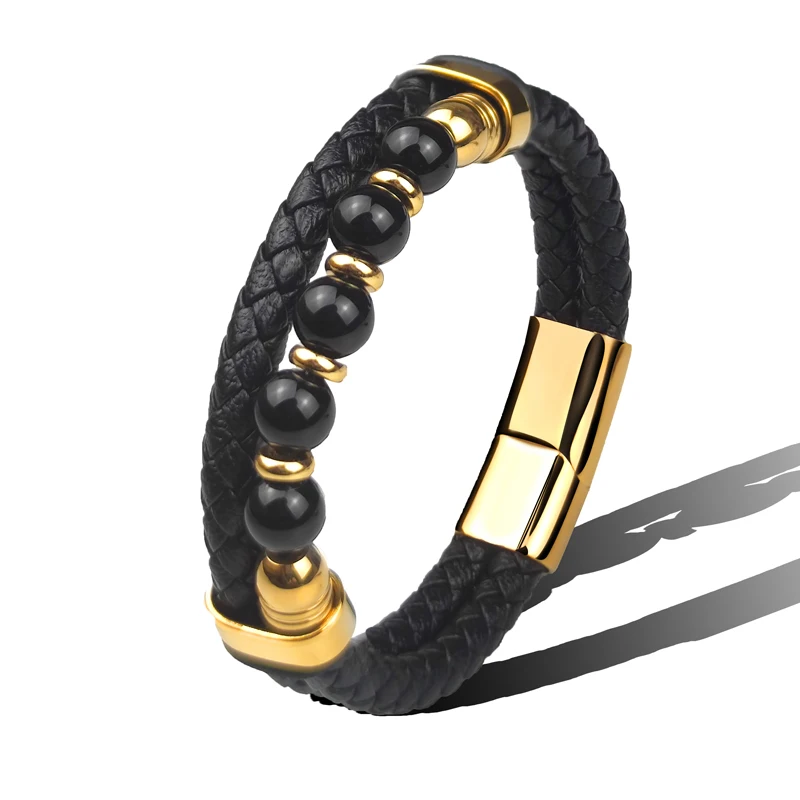 Jewelry 2025 Jewelry Chakra Men's Rosary Stainless Steel Chain Beads For Bracelets Genuine Leather Women Magnetic Natural Stone