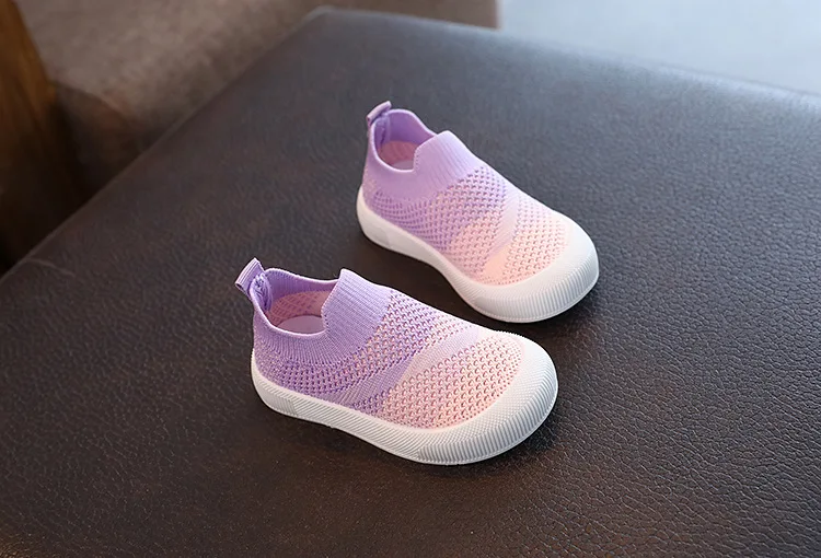 Size 20-31 Children Shoes Spring Autumn Kids Sneakers Soft Breathable Mesh Boys Slip-on Shoes Patchwork Color Girls Shoes