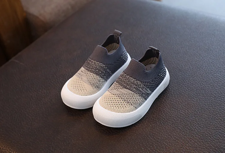 Size 20-31 Children Shoes Spring Autumn Kids Sneakers Soft Breathable Mesh Boys Slip-on Shoes Patchwork Color Girls Shoes