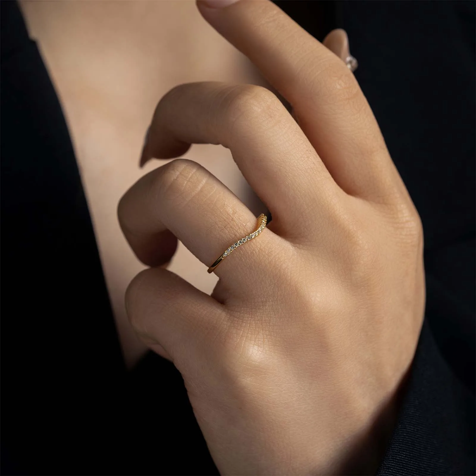 ANDYWEN 925 Sterling Silver Distance Band Bushel Rings Interwoven Vine Lave Edge Crystal Zircon CZ Wander Ring Custom Jewels