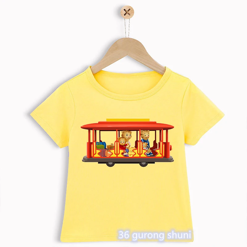 Novelty Design Boys T-Shirts Funny Daniel Tiger’S Neighborhood Cartoon Print Toddler Tshirts Summer Fashion Children’S T Shirts