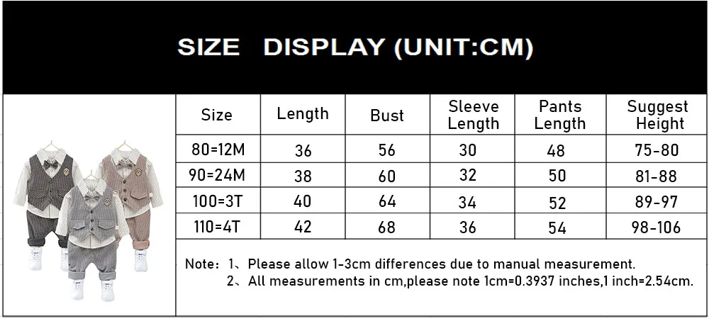 Children Kids Gentleman Clothing Suit Birthday Wedding Party Elegant Set Baby Boy Casual Wear Striped Shirt Vest Pants Costume