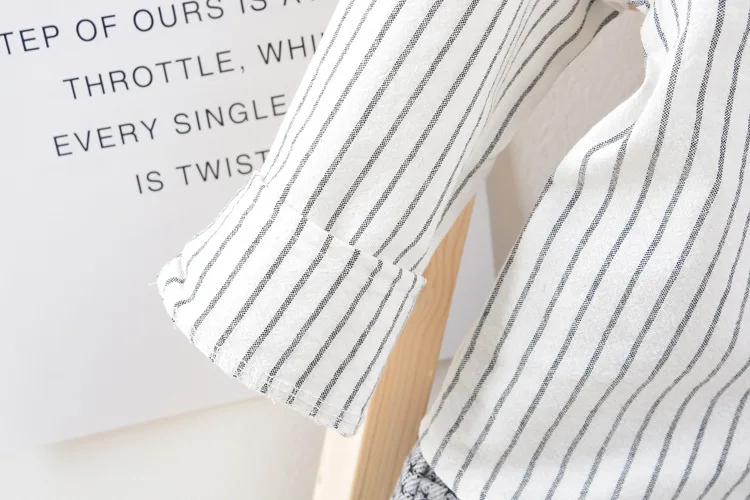 Children Kids Gentleman Clothing Suit Birthday Wedding Party Elegant Set Baby Boy Casual Wear Striped Shirt Vest Pants Costume