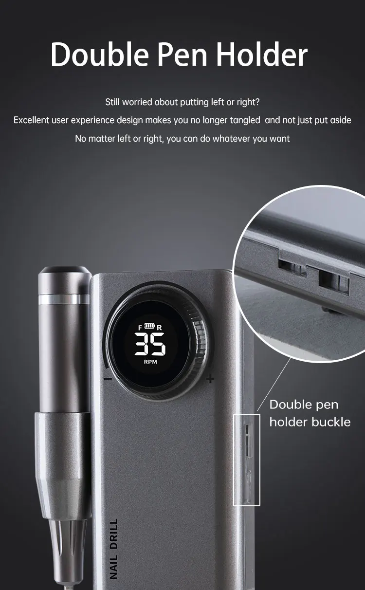40000RPM Electric Sander Nail Drill Machince with Powerful Brushless Motor Rechargeable Electric Nail Polisher for Acrylic Nails