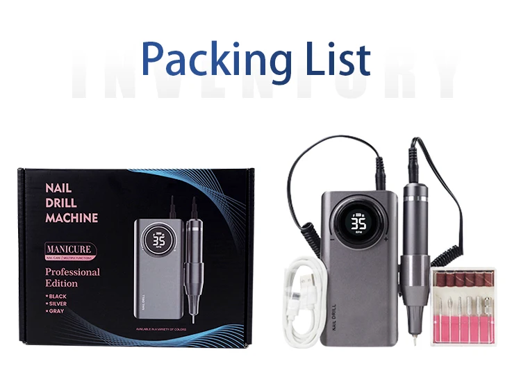 40000RPM Electric Sander Nail Drill Machince with Powerful Brushless Motor Rechargeable Electric Nail Polisher for Acrylic Nails