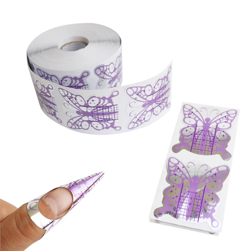 500Pcs Nail Paper Extension Stencil Forms Stickers Holder for Gel Acrylic Tips Builder French Nail Form Tip False Nails Art Tool