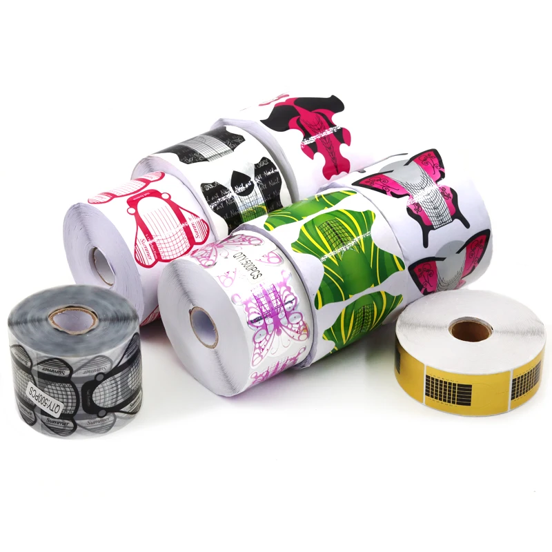 500Pcs Nail Paper Extension Stencil Forms Stickers Holder for Gel Acrylic Tips Builder French Nail Form Tip False Nails Art Tool