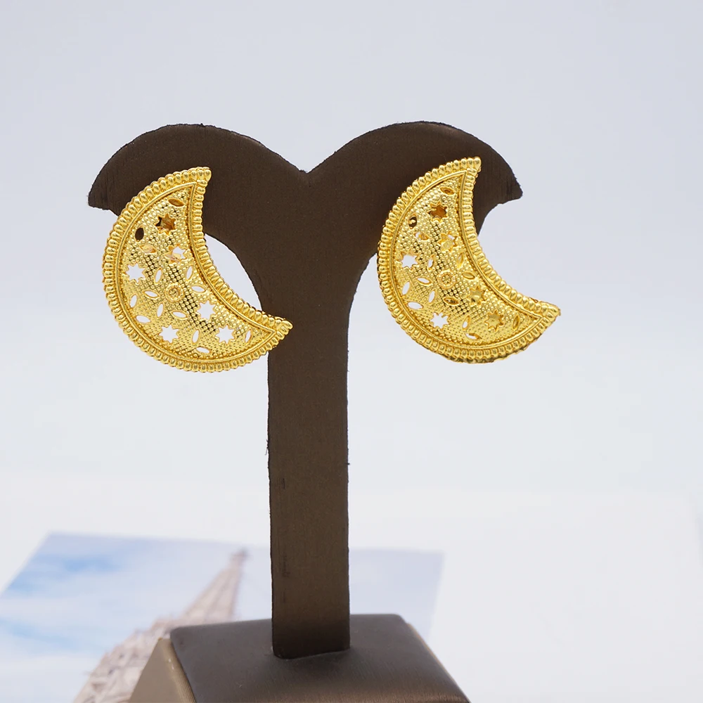 Dubai Gold Color Jewelry Sets For Women Nigerian Necklace Earrings Jewellery Set African Wedding Ethiopia Bridal Gifts