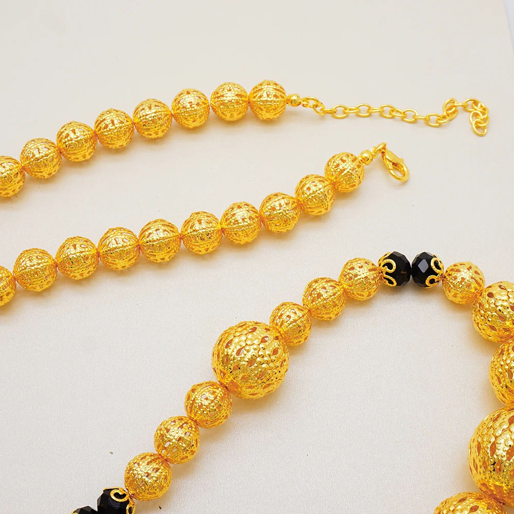 Dubai Gold Color Jewelry Sets For Women Nigerian Necklace Earrings Jewellery Set African Wedding Ethiopia Bridal Gifts