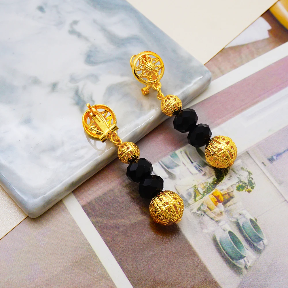 Dubai Gold Color Jewelry Sets For Women Nigerian Necklace Earrings Jewellery Set African Wedding Ethiopia Bridal Gifts