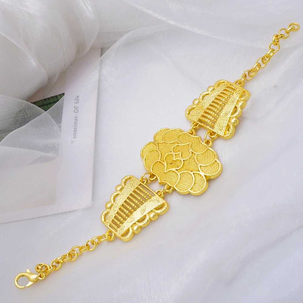 Dubai Gold Color Jewelry Sets For Women Nigerian Necklace Earrings Jewellery Set African Wedding Ethiopia Bridal Gifts